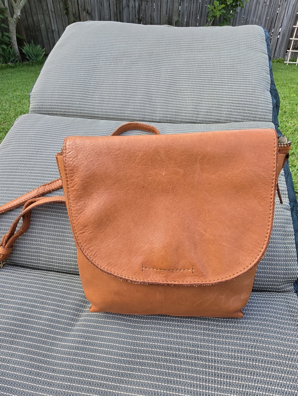 Marta Ponti Portugal Smooth Leather Flap Over Rustic Crossbody Bag Burnt Orange‎